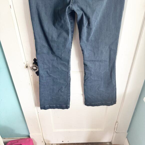 EXPRESS Conscious Edit Mid Rise Bootcut Stretch Size 16 Regular Darker Wash - Picture 5 of 11